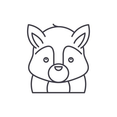 Komik sincap satırı simgesi kavramı. Komik sincap vektör lineer illüstrasyon, sembol, işareti