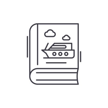 Kılavuz satırı simgesi kavramı. Kılavuzu vektör lineer illüstrasyon, sembol, işareti