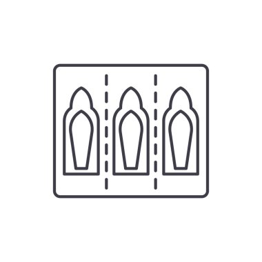 Enjeksiyon kapsül satırı simgesi kavramı. Enjeksiyon kapsül vektör lineer illüstrasyon, sembol, işareti