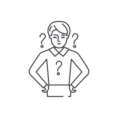 Yönetim sorunları satır simgesi kavramı. Yönetim sorunları vektör lineer illüstrasyon, sembol, işareti