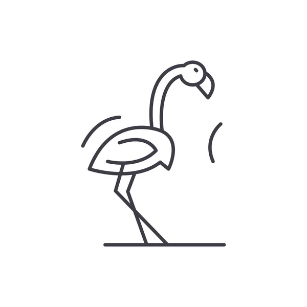 Концепция иконки линии фламинго. Векторная линейная иллюстрация фламинго, символ, знак — стоковый вектор