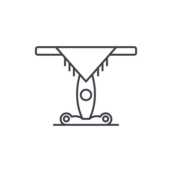 Concepto de icono de línea de lámpara de piso. Lámpara de pie vector lineal ilustración, símbolo, signo — Vector de stock