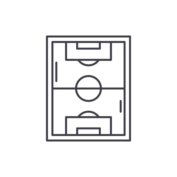 Fußballfeld Linie Icon-Konzept. Fußballfeld-Vektor lineare Abbildung, Symbol, Zeichen — Stockvektor