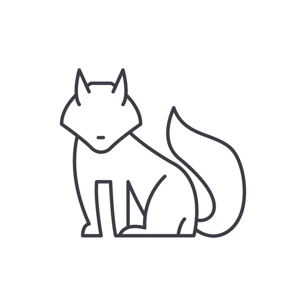 Fox lijn pictogram concept. Fox lineaire vectorillustratie, symbool, teken — Stockvector