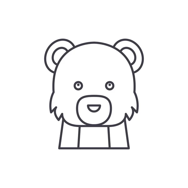 Funny bear line icon concept. Funny bear vector linear illustration, symbol, sign — Stock Vector
