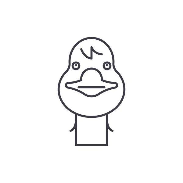 Grappige gans lijn pictogram concept. Grappige gans lineaire vectorillustratie, symbool, teken — Stockvector