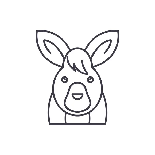 Komik tavşan simgesi kavramı satır. Komik tavşan vektör lineer illüstrasyon, sembol, işareti — Stok Vektör