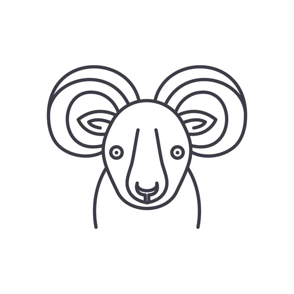 Conceito de ícone engraçado linha ibex. Ilustração linear engraçada do vetor de Ibex, símbolo, sinal —  Vetores de Stock