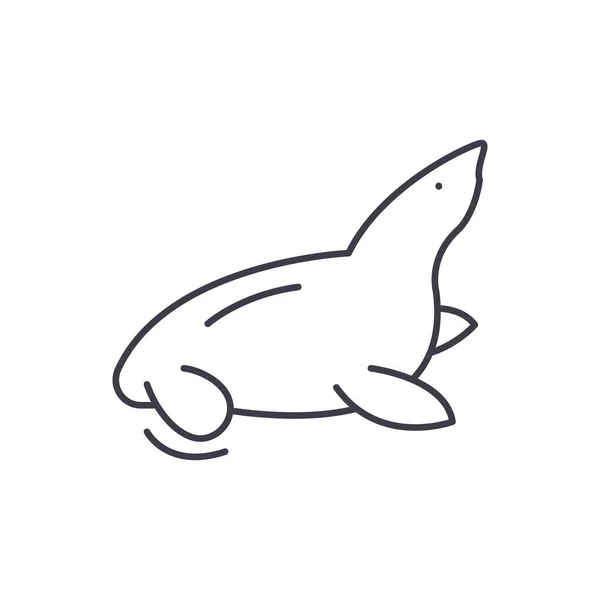 Concept d'icône de ligne d'otaries à fourrure. Vecteur d'otaries à fourrure illustration linéaire, symbole, signe — Image vectorielle