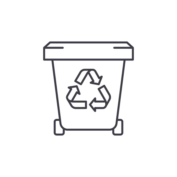 Garbage Storage Line Icon Konzept. Garbage Storage Vector lineare Illustration, Symbol, Zeichen — Stockvektor