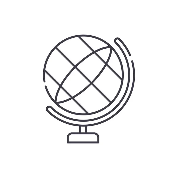 Conceito de ícone de linha de globo. Ilustração linear do vetor do globo, símbolo, sinal — Vetor de Stock