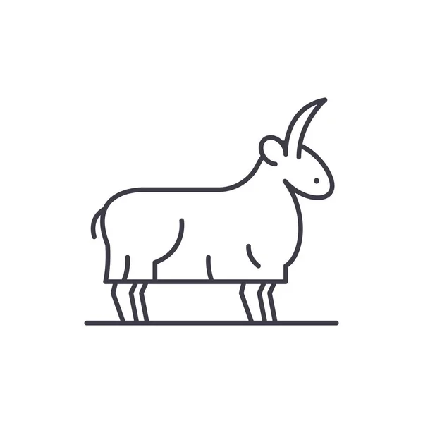 Conceito de ícone de linha de cabra. Ilustração linear do vetor da cabra, símbolo, sinal — Vetor de Stock