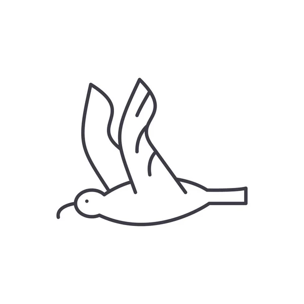 Conceito de ícone de linha de tração. Ilustração linear do vetor da gaivota, símbolo, sinal — Vetor de Stock