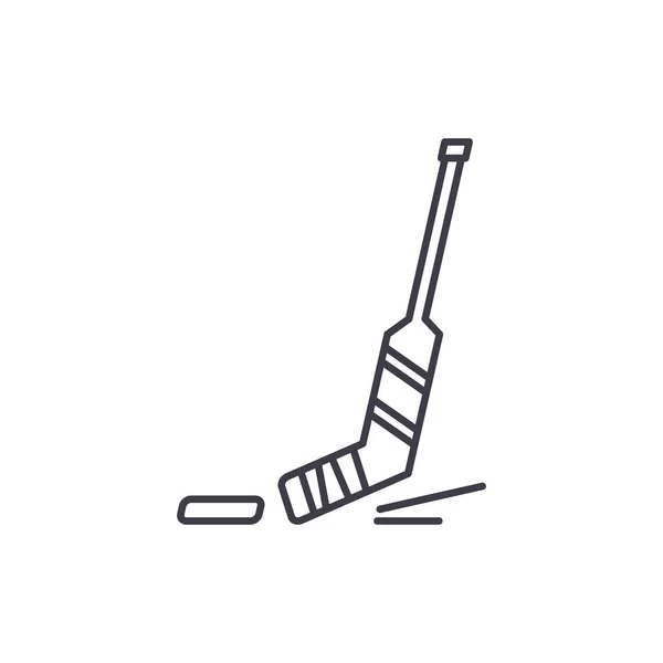 Concepto de icono de línea de hockey. Hockey vector lineal ilustración, símbolo, signo — Vector de stock