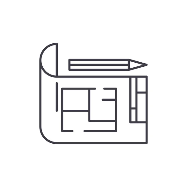 Huis lijn pictogram ontwerp. Lineaire vectorillustratie huis ontwerp, symbool, teken — Stockvector