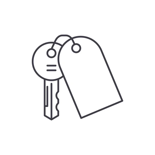 Casa claves concepto de icono de línea. Casa llaves vector ilustración lineal, símbolo, signo — Archivo Imágenes Vectoriales