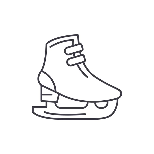 Ice Skates Conceito Ícone Linha Patins Gelo Vetorial Ilustração Linear — Vetor de Stock