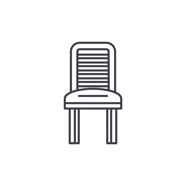Conceito de ícone de linha de cadeira cozinha. Cozinha cadeira vetor ilustração linear, símbolo, sinal — Vetor de Stock