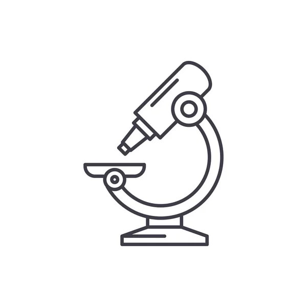 Concept d'icône de ligne de microscope de laboratoire. Microscope de laboratoire vecteur illustration linéaire, symbole, signe — Image vectorielle