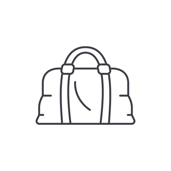 Deri çanta satırı simgesi kavramı. Deri çanta vektör lineer illüstrasyon, sembol, işareti — Stok Vektör