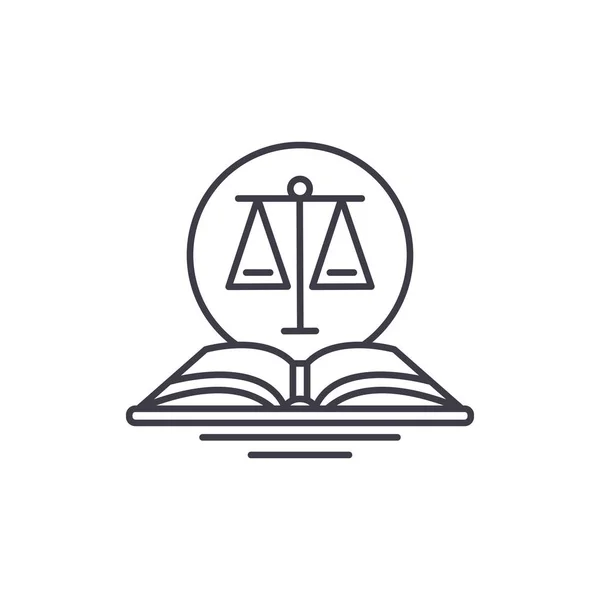 Yasal kod satırı simgesi kavramı. Yasal kodu vektör lineer illüstrasyon, sembol, işareti — Stok Vektör
