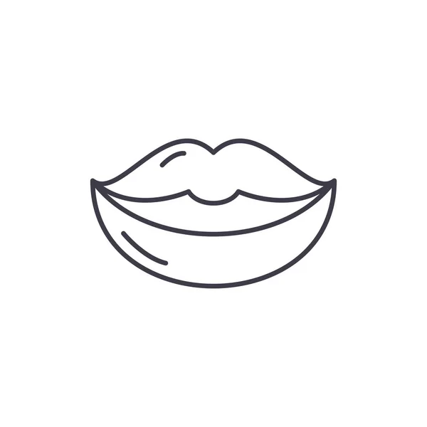 Concepto de icono de línea de labios. Labios vector lineal ilustración, símbolo, signo — Vector de stock