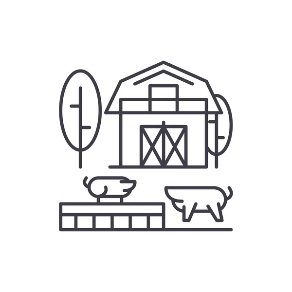 Livestock line icon concept. Livestock vector linear illustration, symbol, sign — Stock Vector