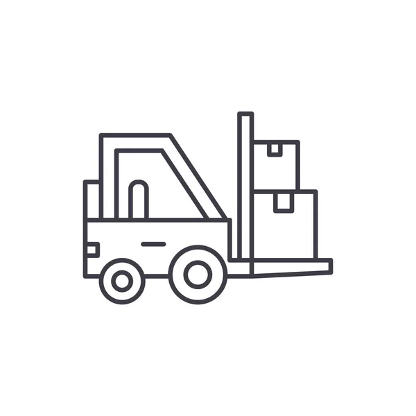 Loader in Stock Line Icon Konzept. Lader im Lagervektor lineare Illustration, Symbol, Zeichen — Stockvektor