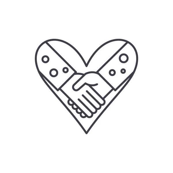 Love fidelity line icon Konzept. Liebe Treue Vektor lineare Illustration, Symbol, Zeichen — Stockvektor