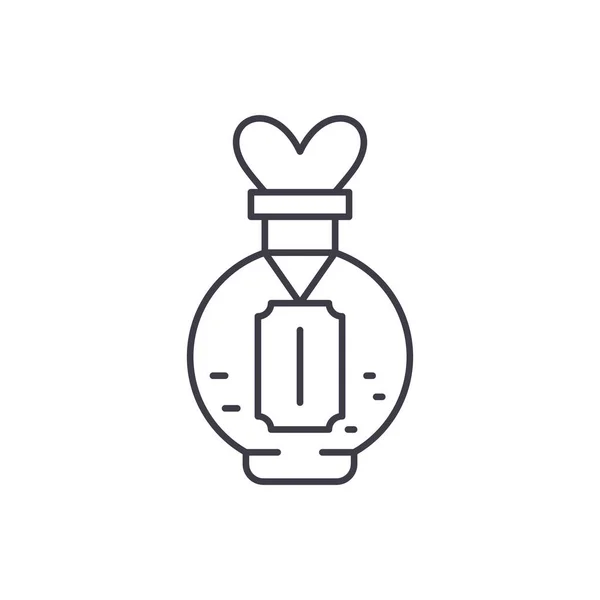 Potion d'amour concept icône de ligne. Potion d'amour vecteur illustration linéaire, symbole, signe — Image vectorielle