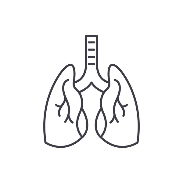 Concept d'icône de la ligne pulmonaire. Poumons vecteur illustration linéaire, symbole, signe — Image vectorielle