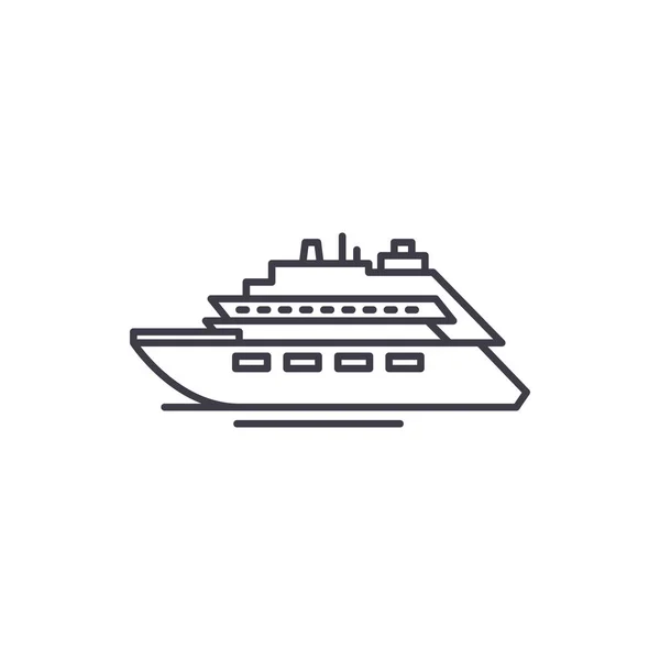 Concept Icône Ligne Yacht Luxe Yacht Luxe Vecteur Linéaire Illustration — Image vectorielle