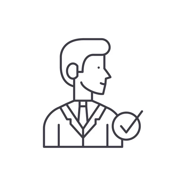 Manager lijn pictogram concept. Lineaire vectorillustratie Manager, symbool, teken — Stockvector