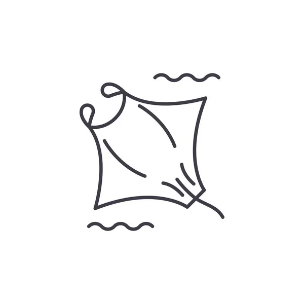 Manta Line Icon Konzept. Manta-Vektor lineare Illustration, Symbol, Zeichen — Stockvektor