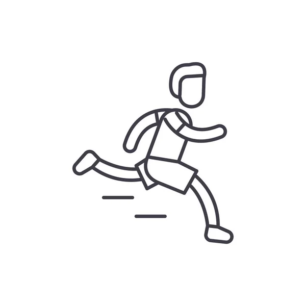 Maraton satırı simgesi kavramı. Maraton vektör lineer illüstrasyon, sembol, işareti — Stok Vektör