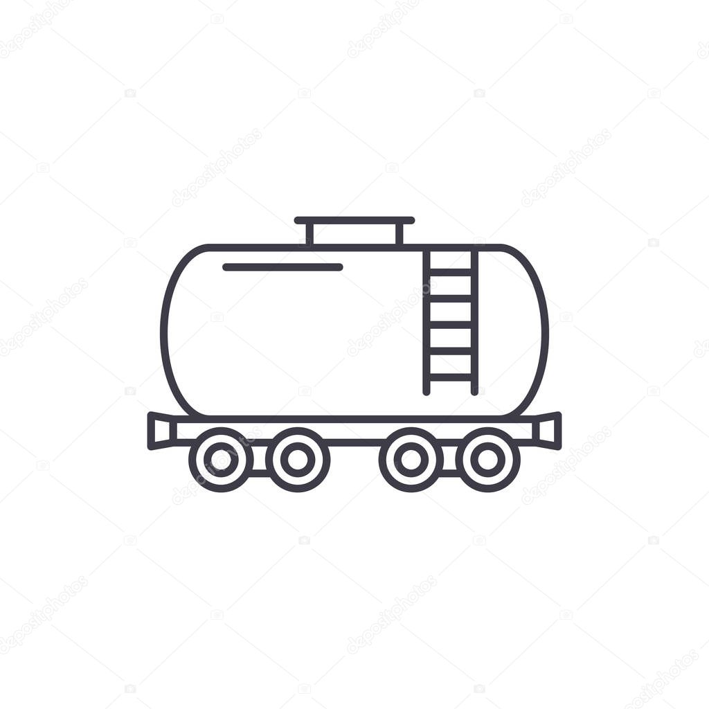 Fuel tank line icon concept. Fuel tank vector linear illustration, symbol, sign