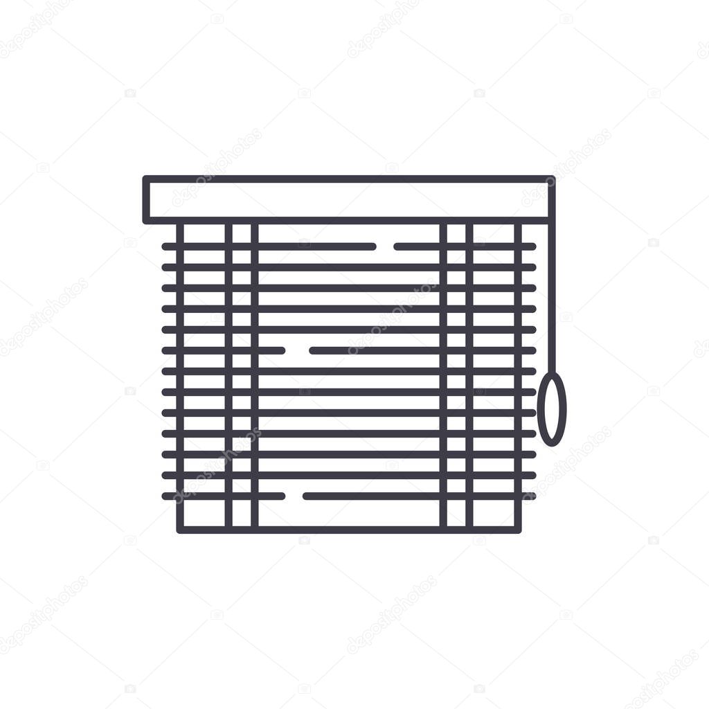 Jalousie line icon concept. Jalousie vector linear illustration, sign, symbol