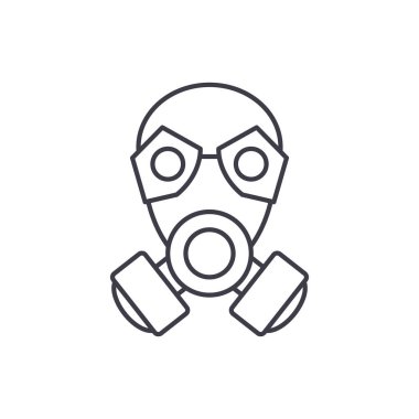 Maske satırı simgesi kavramı. Maske vektör lineer illüstrasyon, sembol, işareti