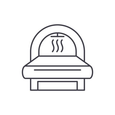 MRI satırı simgesi kavramı. MRI vektör lineer illüstrasyon, sembol, işareti