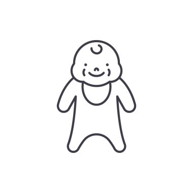 Yeni doğan satırı simgesi kavramı. Yeni doğan vektör lineer illüstrasyon, sembol, işareti