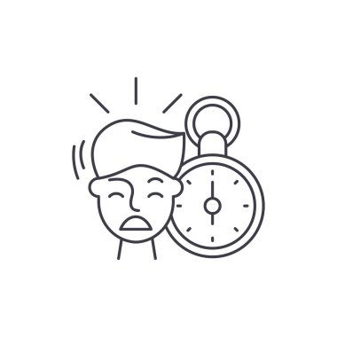 Hiçbir zaman satırı simgesi kavramı. Hiçbir zaman vektör lineer illüstrasyon, sembol, işareti