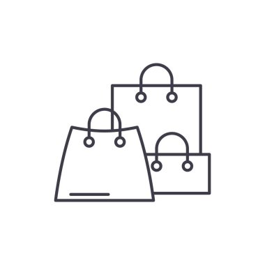 Online satış satırı simgesi kavramı. Online satış vektör lineer illüstrasyon, sembol, işareti