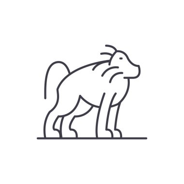 Orangutan satırı simgesi kavramı. Orangutan vektör lineer illüstrasyon, sembol, işareti