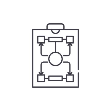 Organizasyon yapısı satırı simgesi kavramı. Organizasyon yapısı vektör lineer illüstrasyon, sembol, işareti