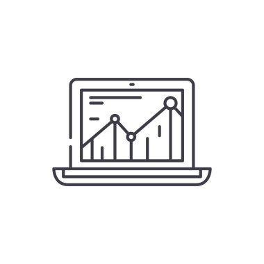 Verimlilik artışı satırı simgesi kavramı. Verimlilik artışı doğrusal vektör çizim, sembol, işareti
