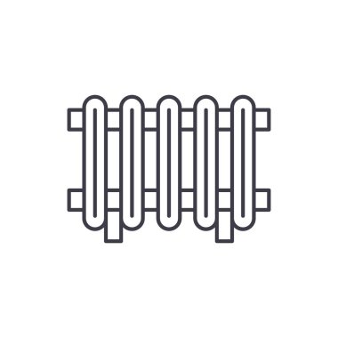 Radyatör satırı simgesi kavramı. Radyatör vektör lineer illüstrasyon, sembol, işareti