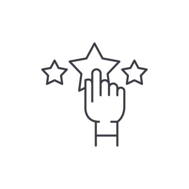 Derecelendirme satır simgesi kavramı. Puan doğrusal vektör çizim, sembol, işareti