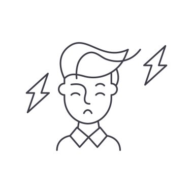 Yansıma satırı simgesi kavramı. Yansıma vektör lineer illüstrasyon, sembol, işareti