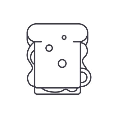 Sandviç çizgi simgesini kavramı. Sandviç vektör lineer illüstrasyon, sembol, işareti