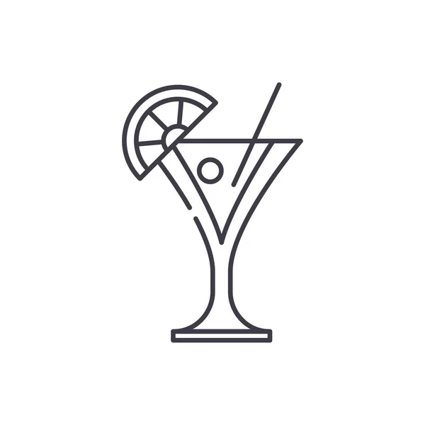 Conceito de ícone de linha Martini. Martini vetor ilustração linear, símbolo, sinal — Vetor de Stock